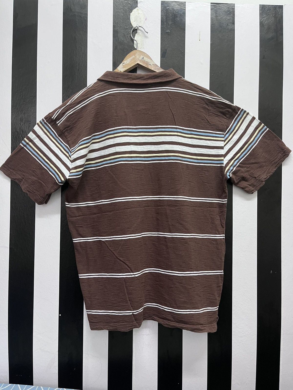 Vintage T Shirt Collar Striped Button Vintage Size US XXL / EU 58 / 5 - 4 Thumbnail