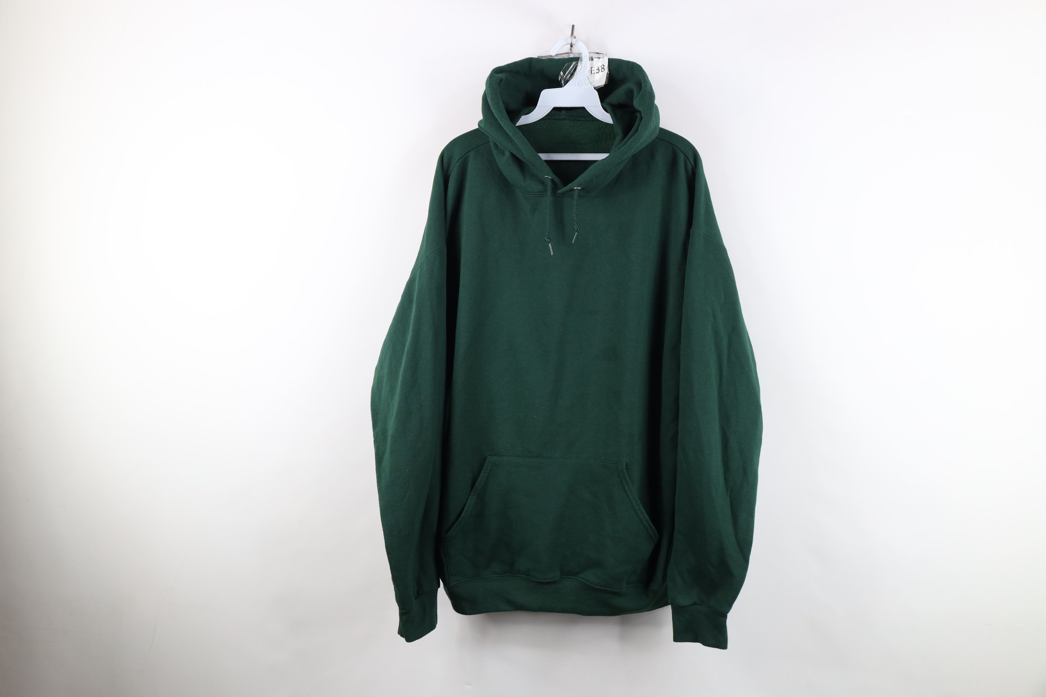 Vintage Vintage 90s Streetwear Blank Hoodie Sweatshirt Dark Green Size US XXL / EU 58 / 5 - 1 Thumbnail
