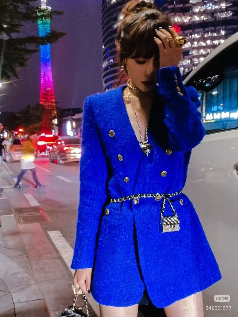 Yves Saint Laurent Saint Laurent Smelly double-breasted blue suit 2502-Nextarr Size XS / US 0-2 / IT 36-38 - 7 Thumbnail