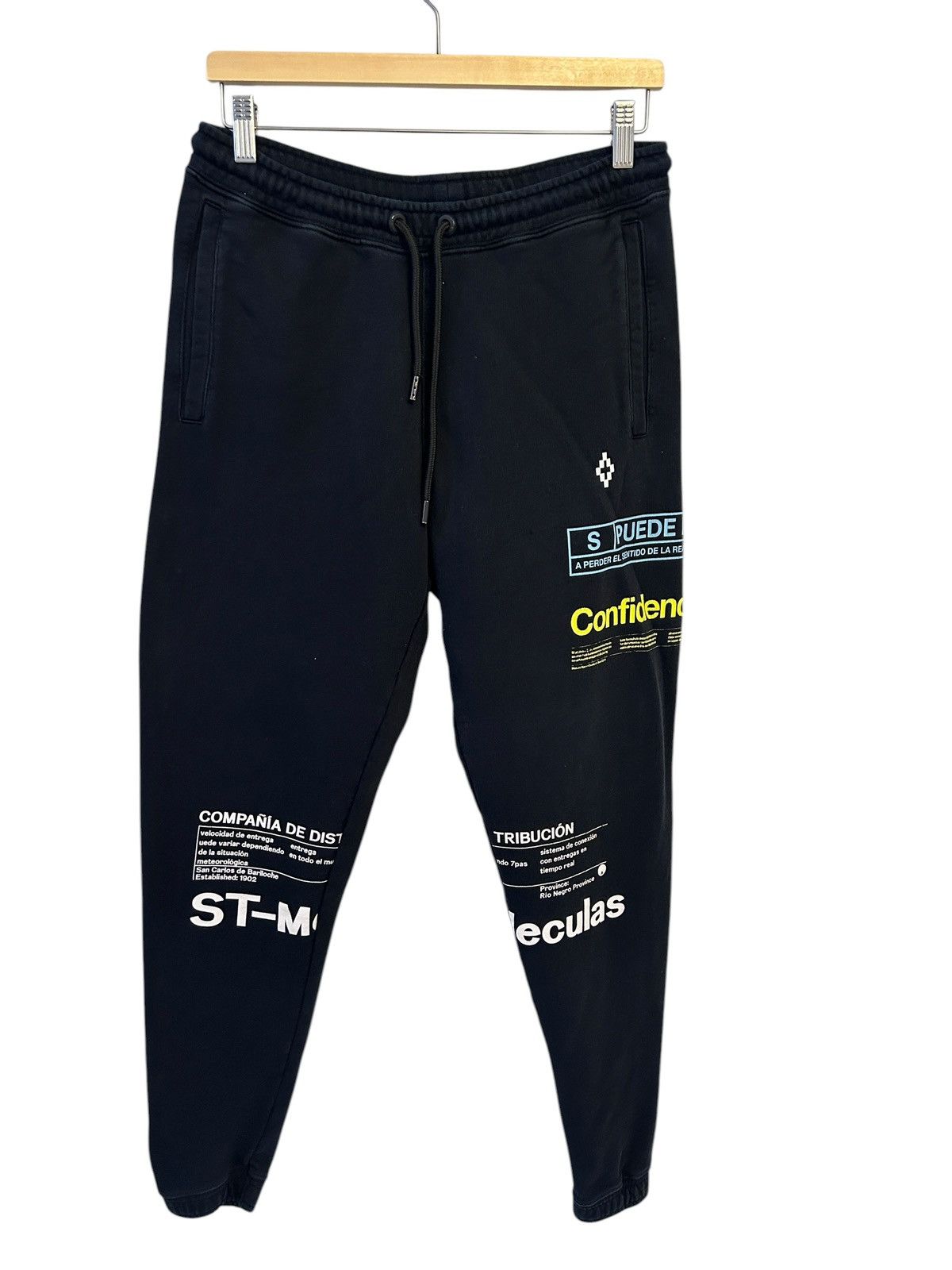 Marcelo Burlon Marcelo Burlon Mens Fleece Pants Trousers Black Small Size US 28 / EU 44 - 1 Thumbnail