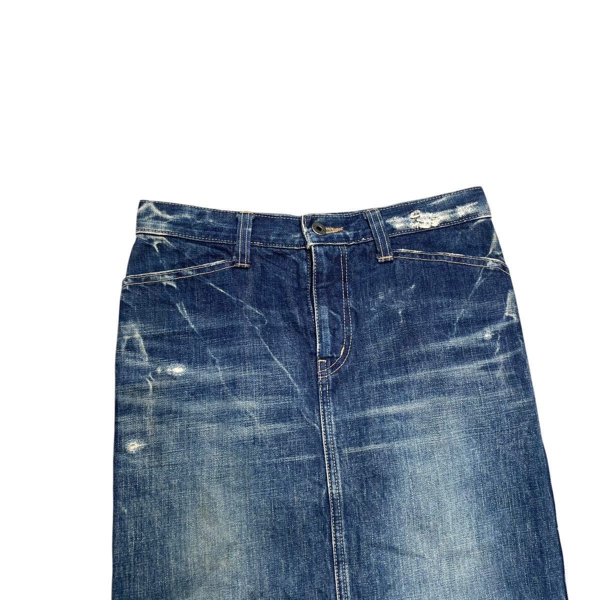Hysteric Glamour × Japanese Brand 💥Vintage Hysteric Glamour Distressed Midi Skirt Jeans Size 30" / US 8 / IT 44 - 3 Thumbnail