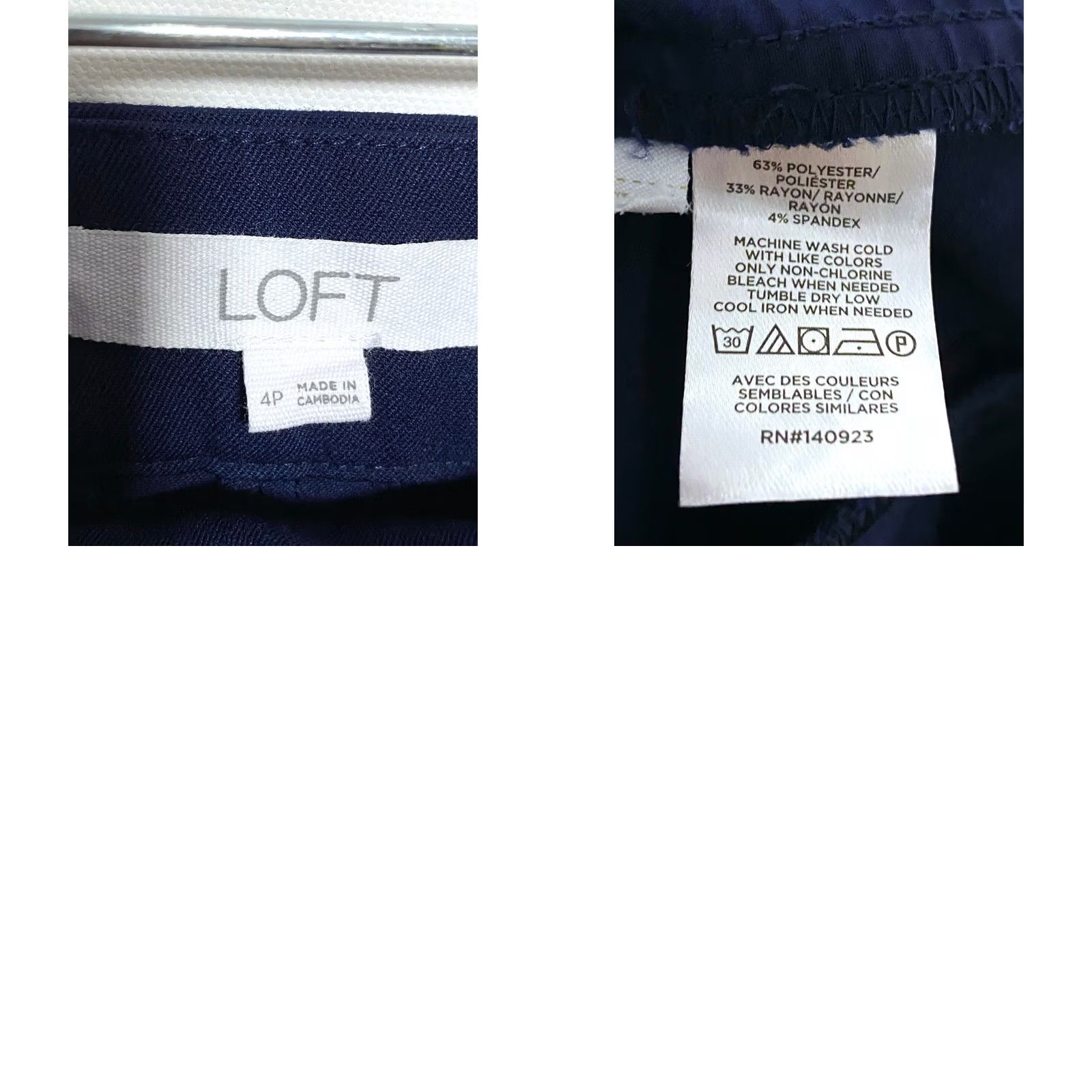 Ann Taylor Loft Navy Blue Sailor Pants 4P Nautical Gold Crest Buttons Quiet Luxury Size 27" / US 4 / IT 40 - 8 Thumbnail