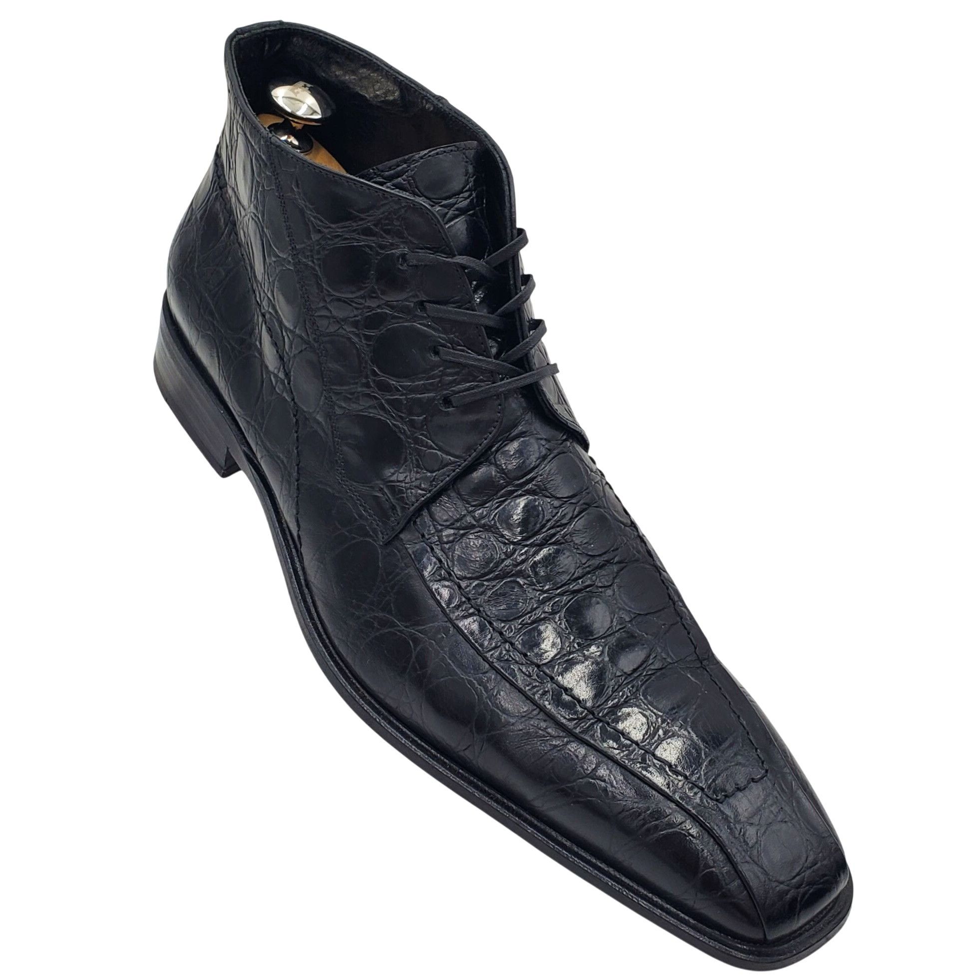 Other Italian Handmade Men's size 9 Black Crocodile Embossed Leath Size US 9 / EU 42 - 9 Thumbnail