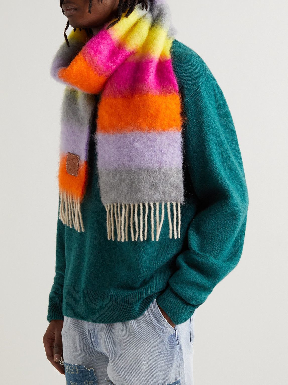 image of Loewe Mohair Striped Colors Scarf Unisex, Men's