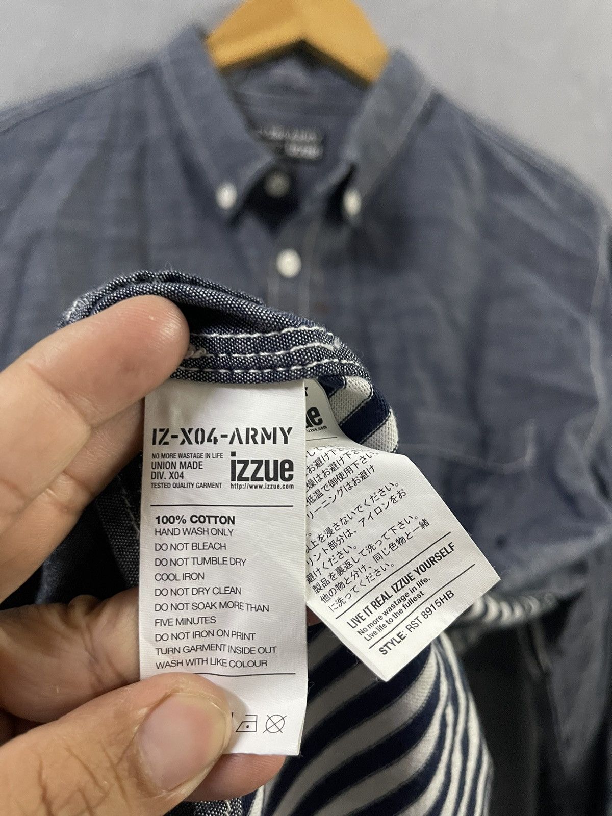 izzue IZZUE - X04 ARMY - Chambray + Camo Shirt Size US XL / EU 56 / 4 - 7 Thumbnail