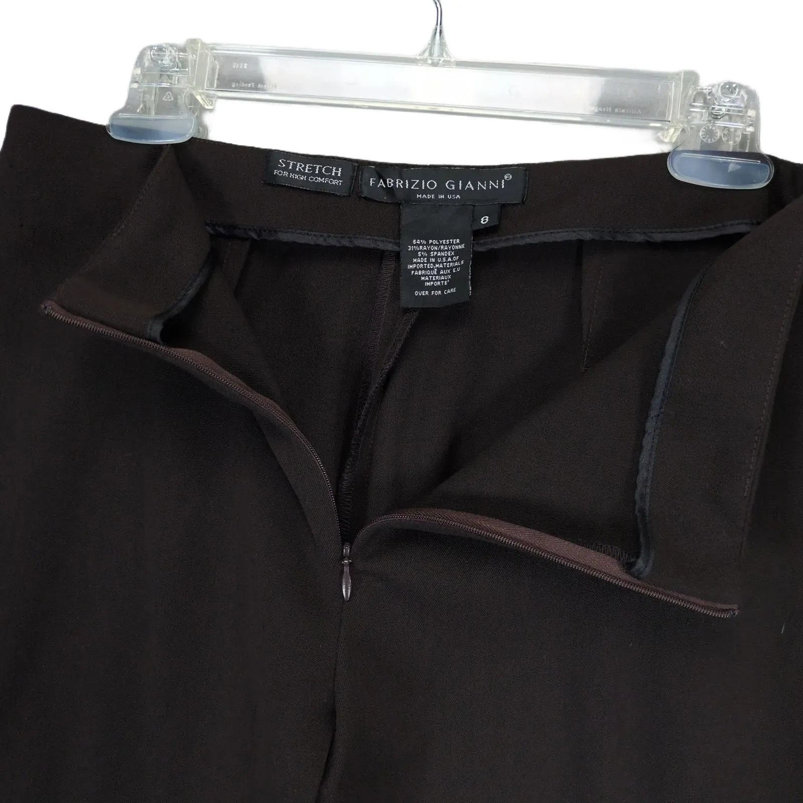 Other Fabrizio Gianni Women's 8 Brown Stretch High Comfort Pants Size 30" / US 8 / IT 44 - 4 Thumbnail
