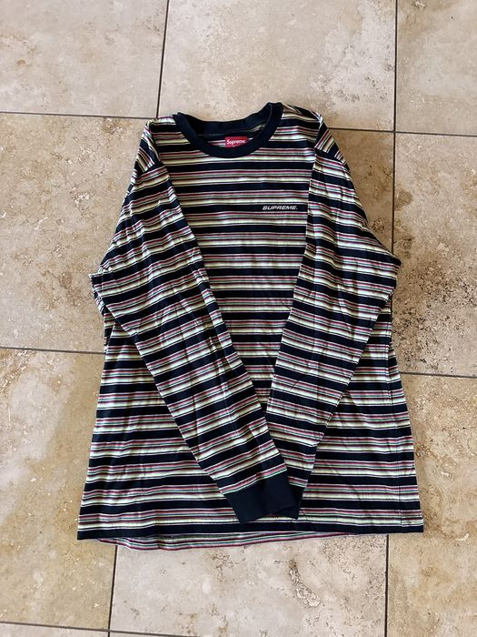 Supreme striped long clearance sleeve