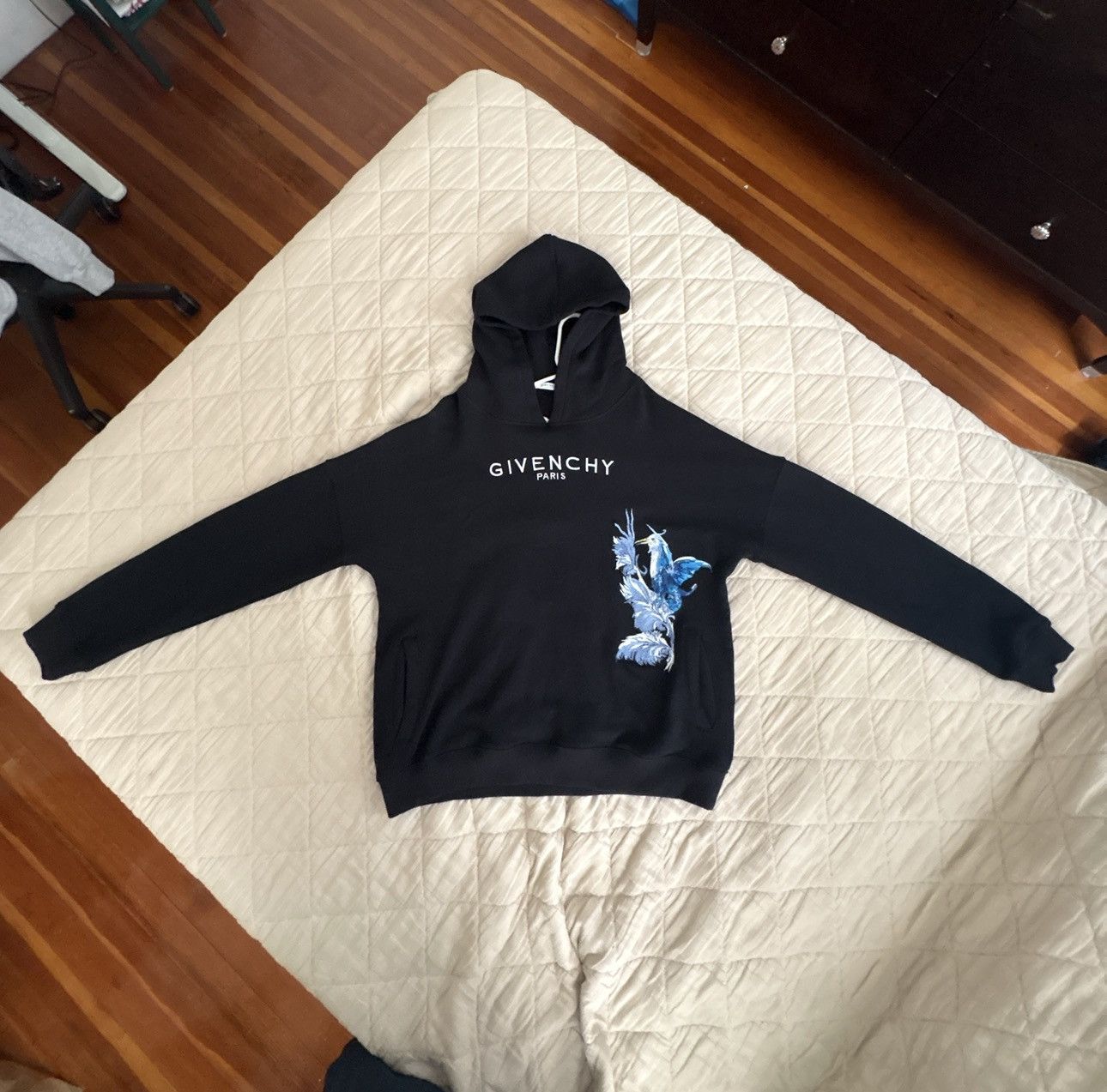 Givenchy GIVENCHY Birds Embroidery Black Hoodie Size US XL / EU 56 / 4 - 4 Thumbnail
