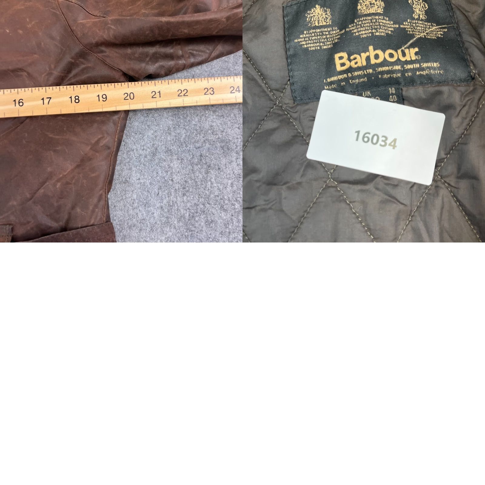 Barbour VINTAGE Barbour Jacket Womens Brown Belted UK 14 Made in England 3 Warrants Casual Cotton Long Sleeve Full Zip Pockets Womens Size XL / US 12-14 / IT 48-50 - 11 Thumbnail