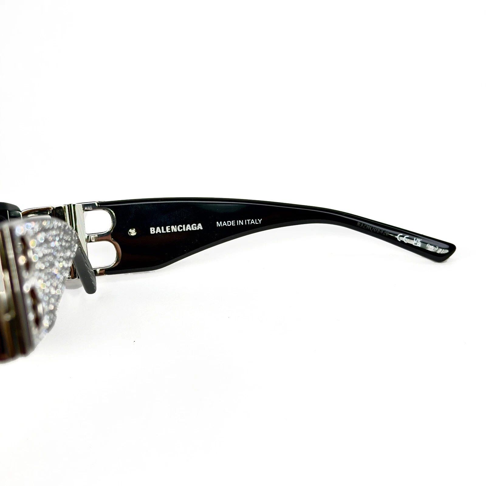 Balenciaga BALENCIAGA DYNASTY 0096 Black 013 Crystal BB Logo BB0096 Size ONE SIZE - 5 Thumbnail