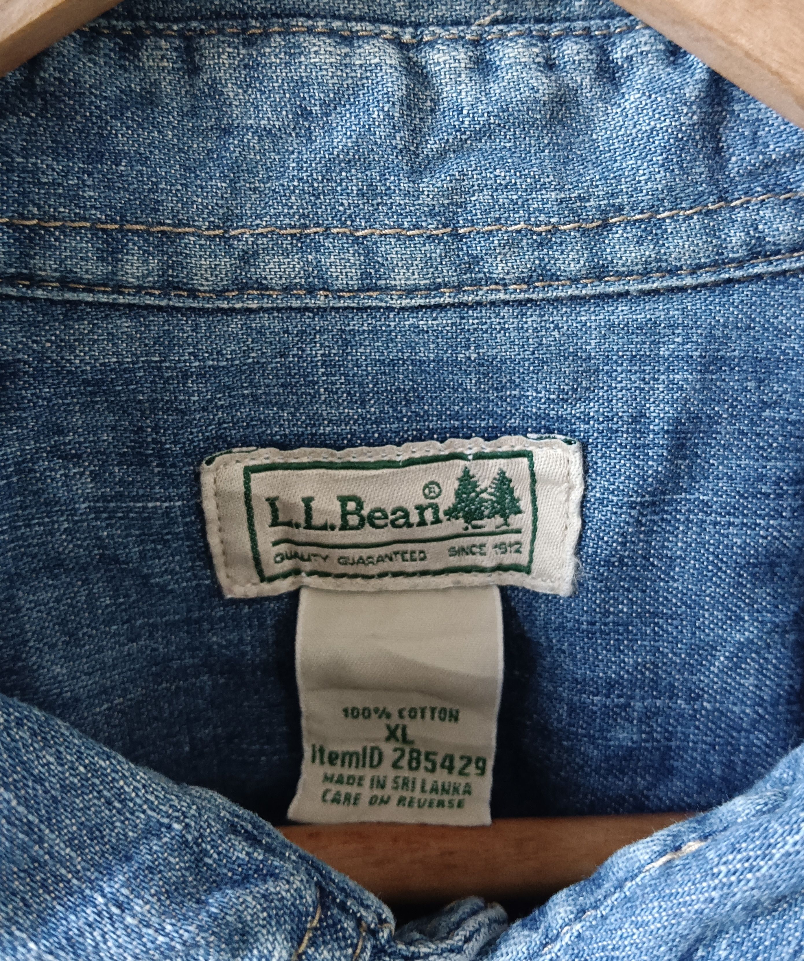 L.L. Bean × Vintage Vintage LL BEAN Denim Shirt Long Sleeve XL Size US XL / EU 56 / 4 - 5 Thumbnail