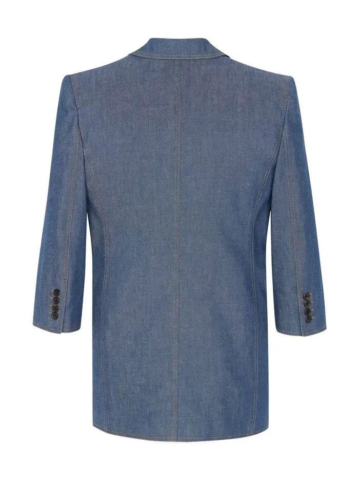 Saint Laurent Paris o1tp1o1224 Single Breasted Tailored Blazer in Denim Blue Size S / US 4 / IT 40 - 2 Thumbnail