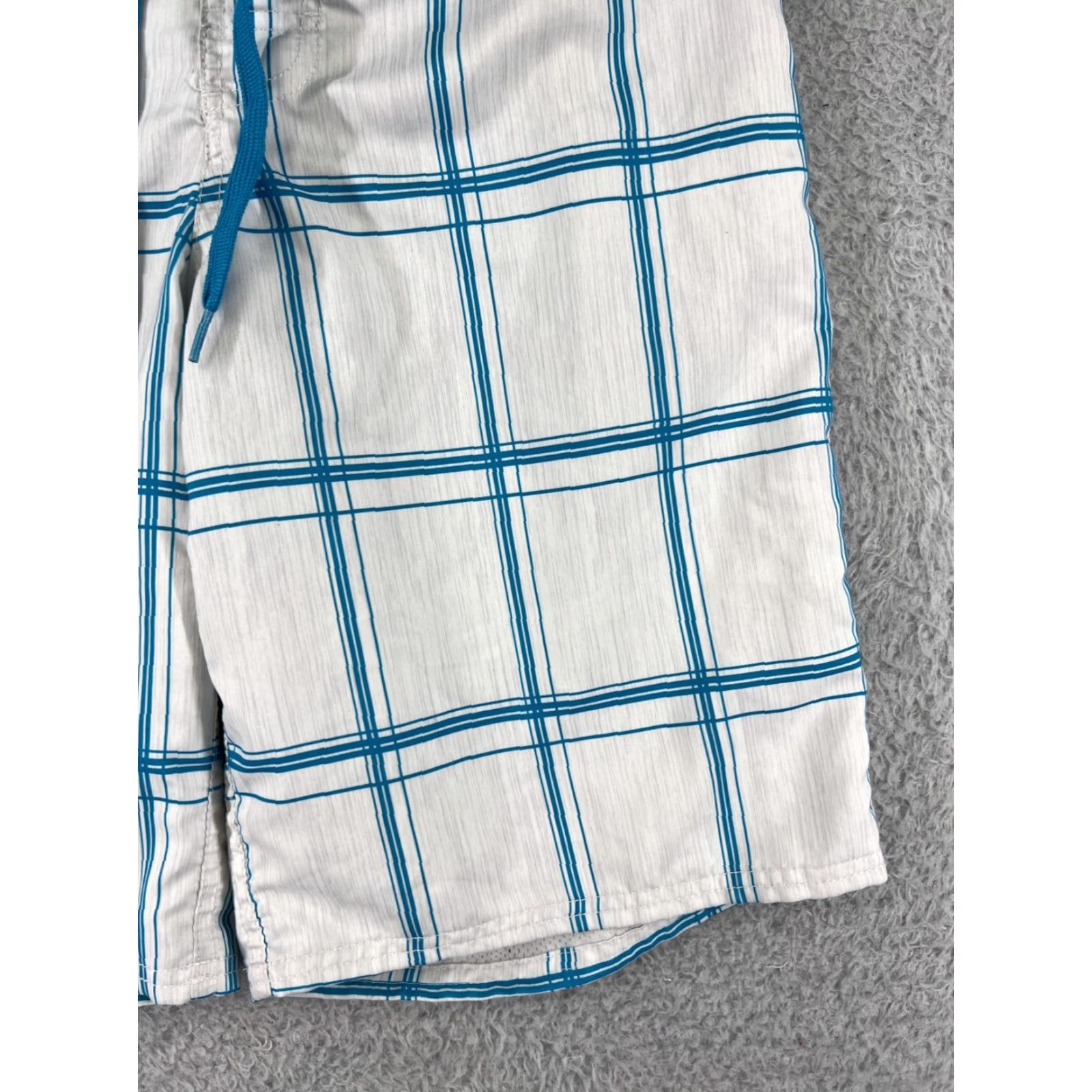 Ocean Pacific Ocean Pacific Shorts Mens Small White Blue Plaid Swim Trunks Beach Size US 29 - 5 Thumbnail
