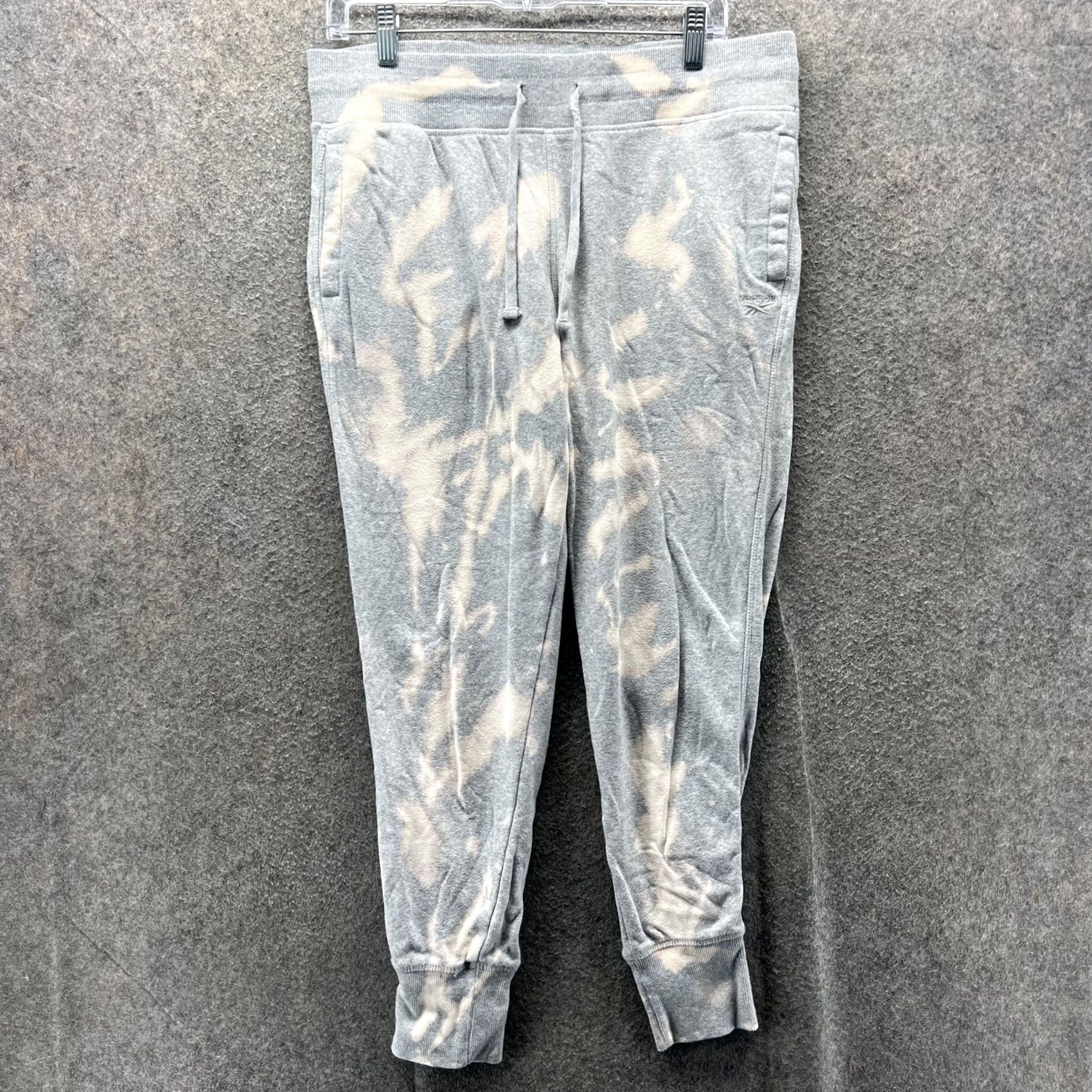 Reebok Reebok Jogger Sweatpants Womens Large Gray Tie Dye Fleece Tapered Pants Athletic Size 36" / US 14 / IT 50 - 2 Thumbnail