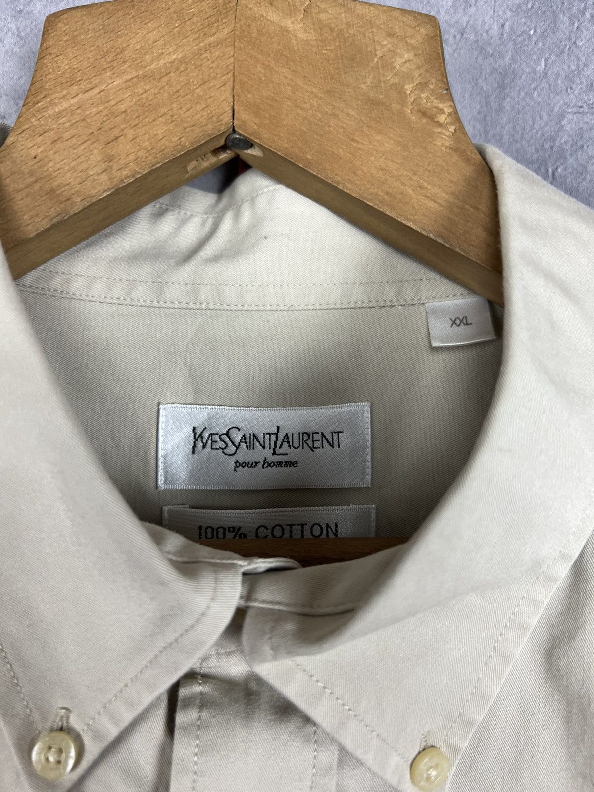 Yves Saint Laurent Vintage YSL Yves Saint Laurent Beige Shirt Size 2Xl Size US XXL / EU 58 / 5 - 9 Thumbnail