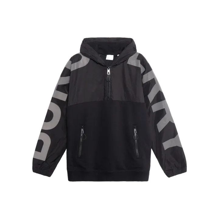 Burberry Burberry Black Logo Print Hooded Jacket Size US M / EU 48-50 / 2 - 1 Thumbnail