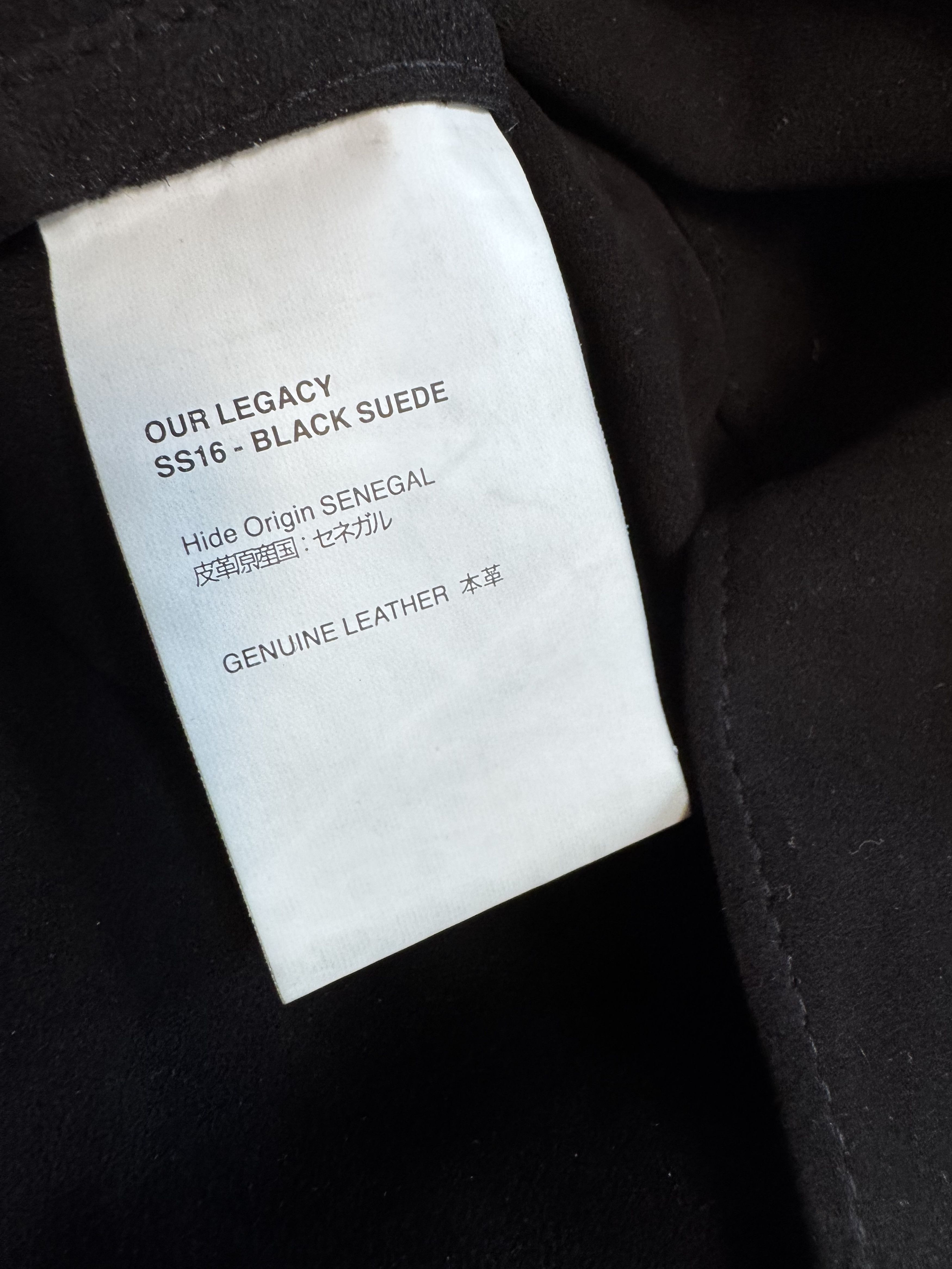 Our Legacy BLACK SUEDE SHAWL ZIP Size US S / EU 44-46 / 1 - 5 Thumbnail