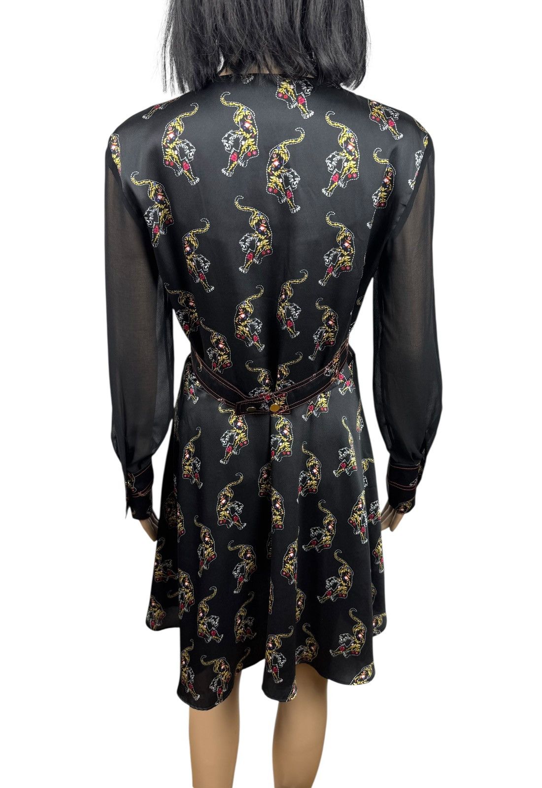Sandro Sandro Printed Dress Mesh Sleeves size 2 Polyester Size M / US 6-8 / IT 42-44 - 11 Thumbnail