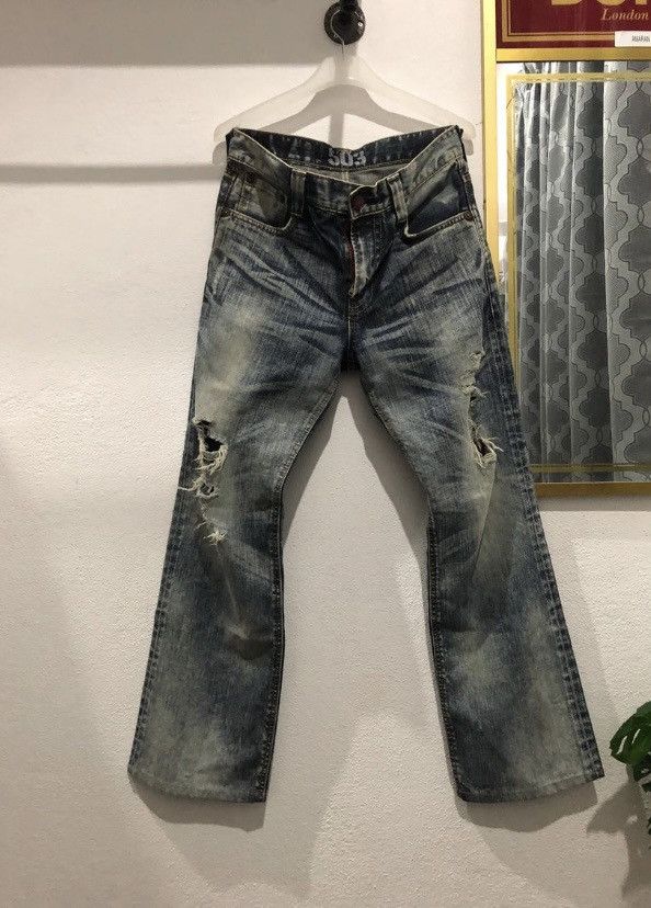 Edwin × Japanese Brand Edwin 503 blue trip distressed denim nice design Size US 30 / EU 46 - 1 Thumbnail