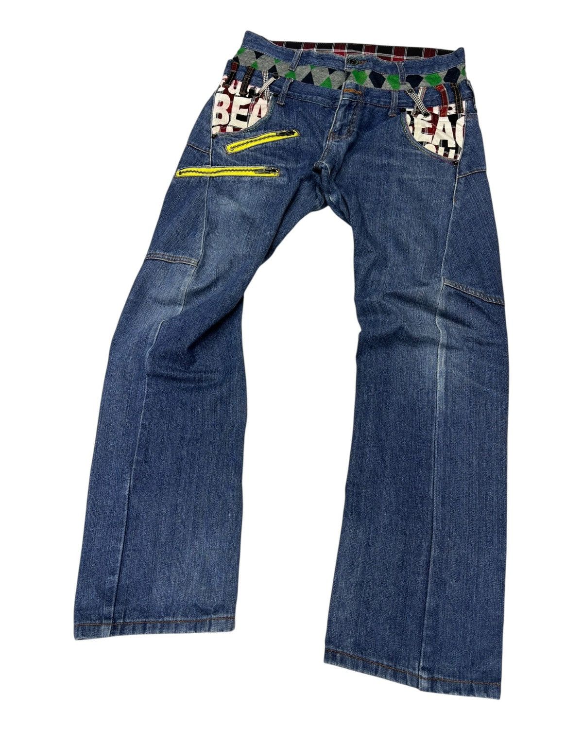 Hysteric Glamour × Undercover 🔥DOUBLE WAIST DENIM BEACH SOUND PPFM STYLE DESIGN JEANS Size US 33 - 5 Thumbnail