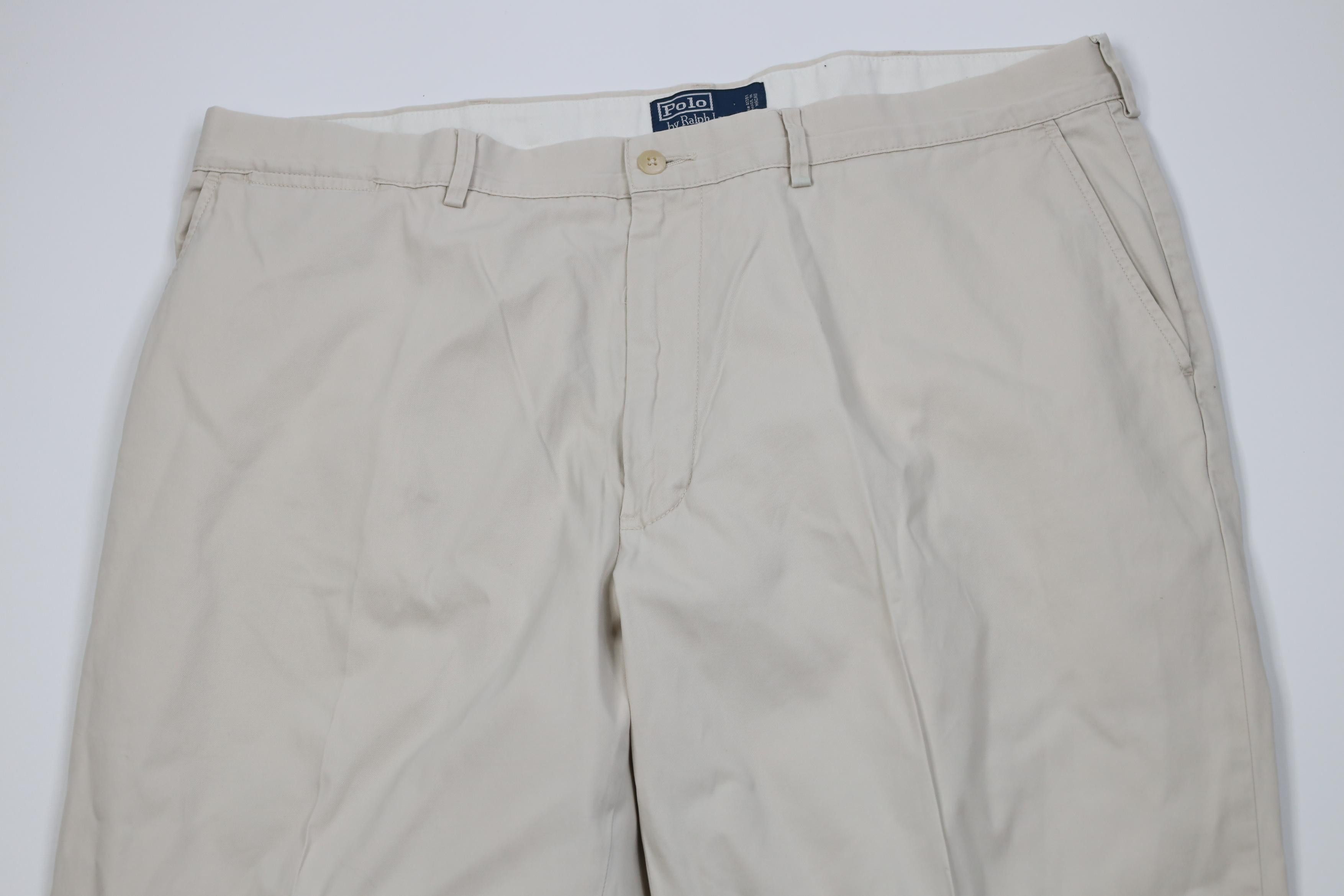 Polo Ralph Lauren Vintage 90s Ralph Lauren Wide Leg Chino Pants Stone Cotton Size US 40 / EU 56 - 2 Thumbnail