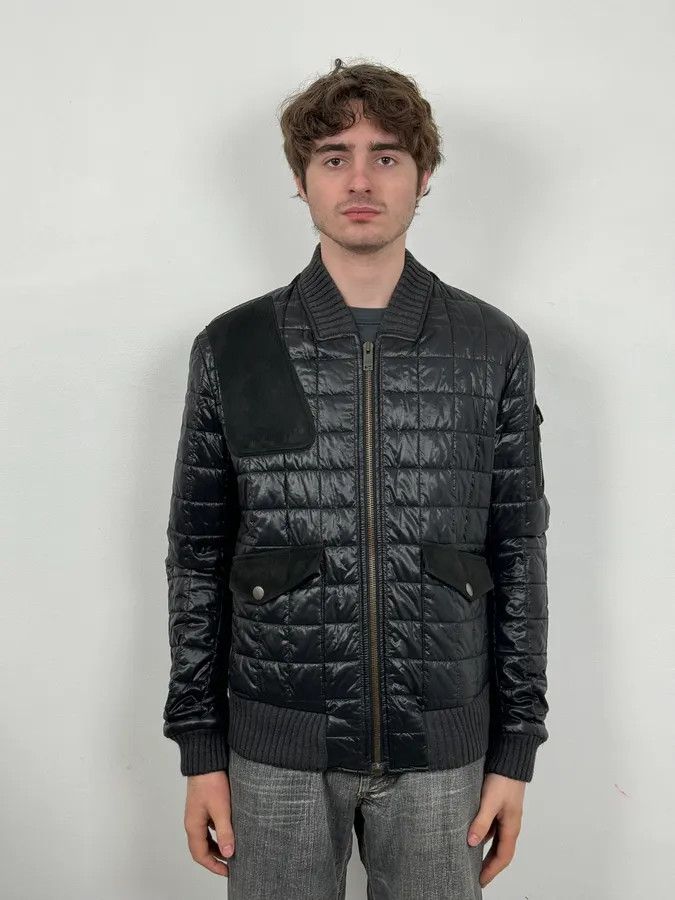 Gucci 2000s Gucci Black Hybrid Leather Puffer Quilted Jacket Size US M / EU 48-50 / 2 - 2 Thumbnail