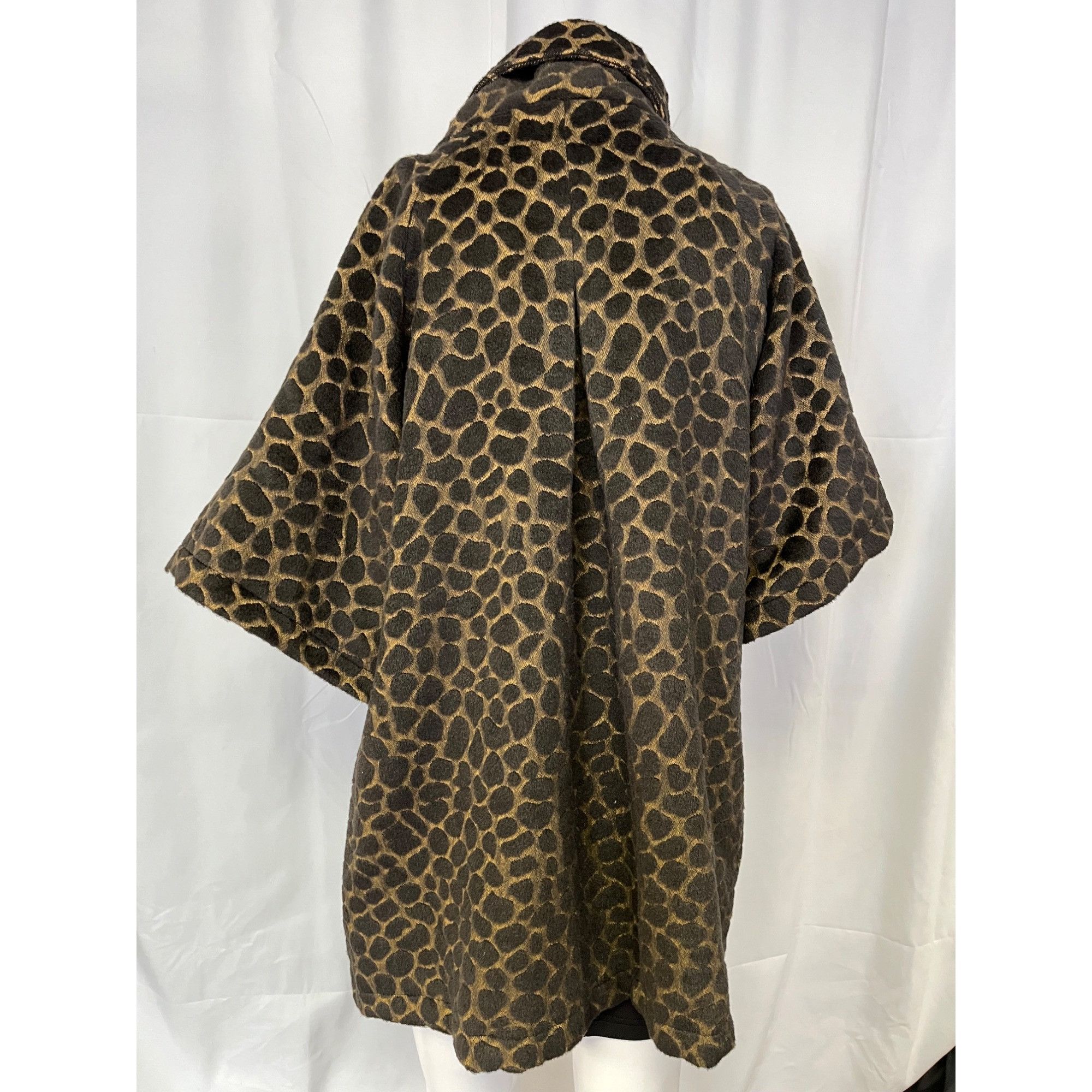 Other Luii Womens Brown Leopard Print Swing Coat Size S SKU 6738 Size S / US 4 / IT 40 - 2 Thumbnail