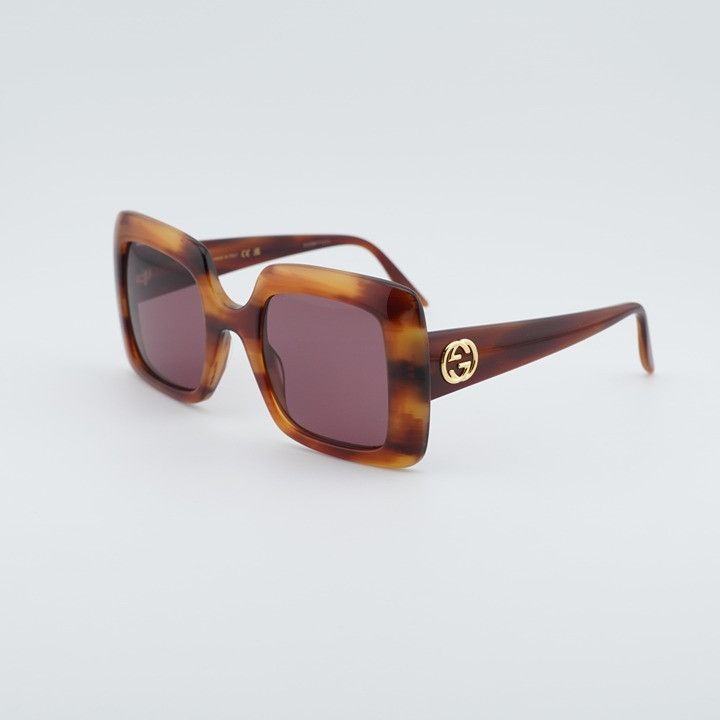 Gucci Gucci GG0896S 004 Women Sunglasses Havana Square Frame Size ONE SIZE - 2 Thumbnail