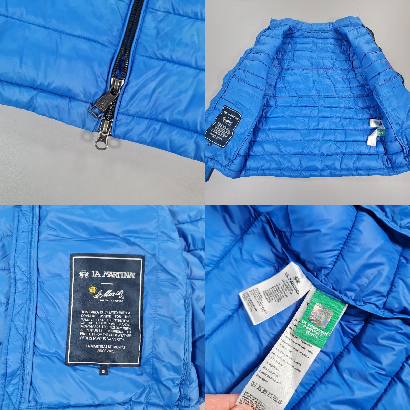 La Martina LA MARTINA Mens Puffer Jacket Blue XL Lightweight Full Zip Regular Fit Size US XL / EU 56 / 4 - 8 Thumbnail