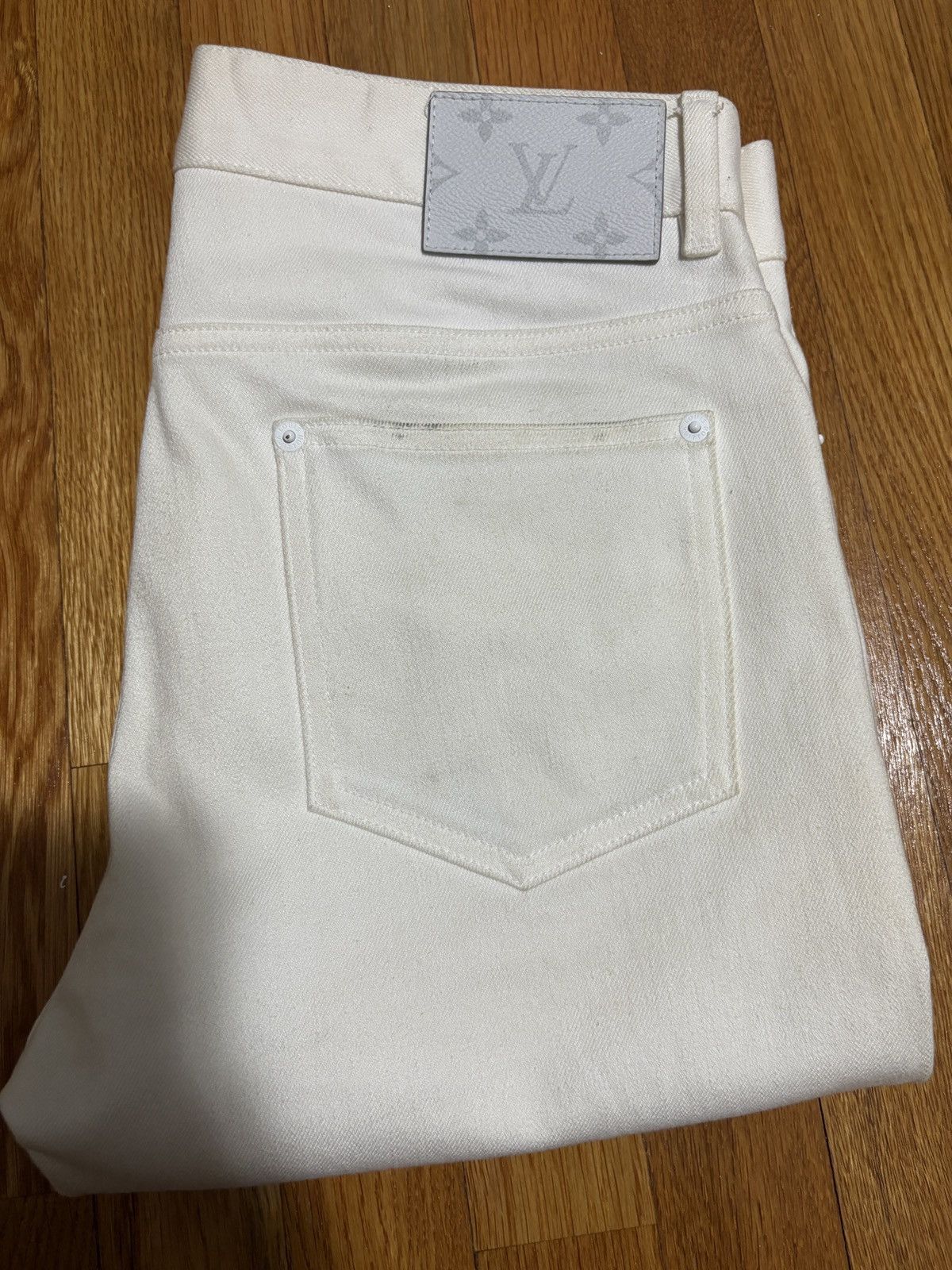 Louis Vuitton LV White Slim Fit Jeans by Virgil Abloh Size US 30 / EU 46 - 2 Thumbnail