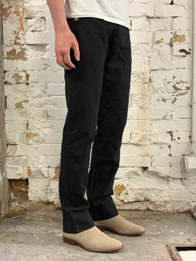 Versace 2000s Versace Black Biker Coton & Leather Pants Size US 30 / EU 46 - 3 Thumbnail