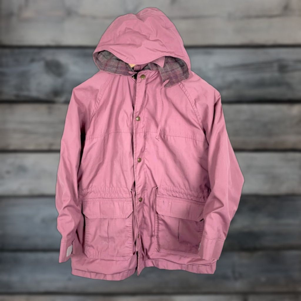 Vintage VINTAGE Woolrich Jacket Women's M Wool Lined Hooded Parka Full Zip Removable Hood Pockets 80s 90s Pink Size M / US 6-8 / IT 42-44 - 1 Thumbnail
