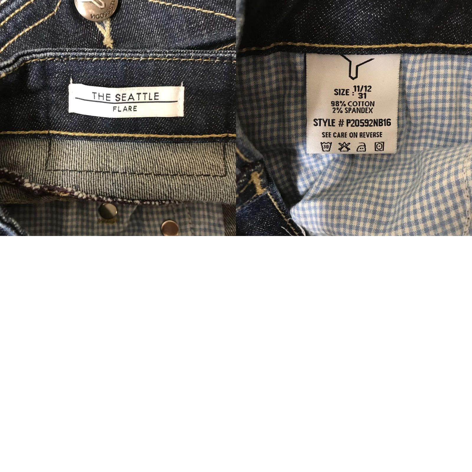 Vintage VIGOSS STUDIO Seattle Flare Dark Wash Denim Jeans Women's 11/12 Jeans Size 32" / US 10 / IT 46 - 8 Thumbnail