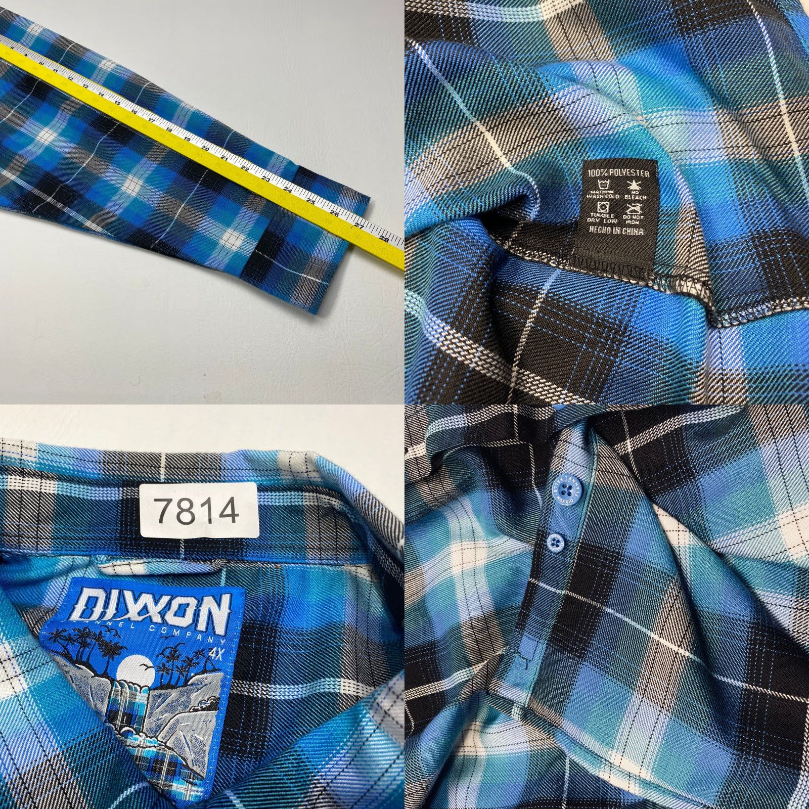 Vintage VINTAGE Dixxon Flannel Shirt Mens 4X Flannel Falls Blue Plaid Button Up Long Sleeve Size US XXL / EU 58 / 5 - 9 Thumbnail