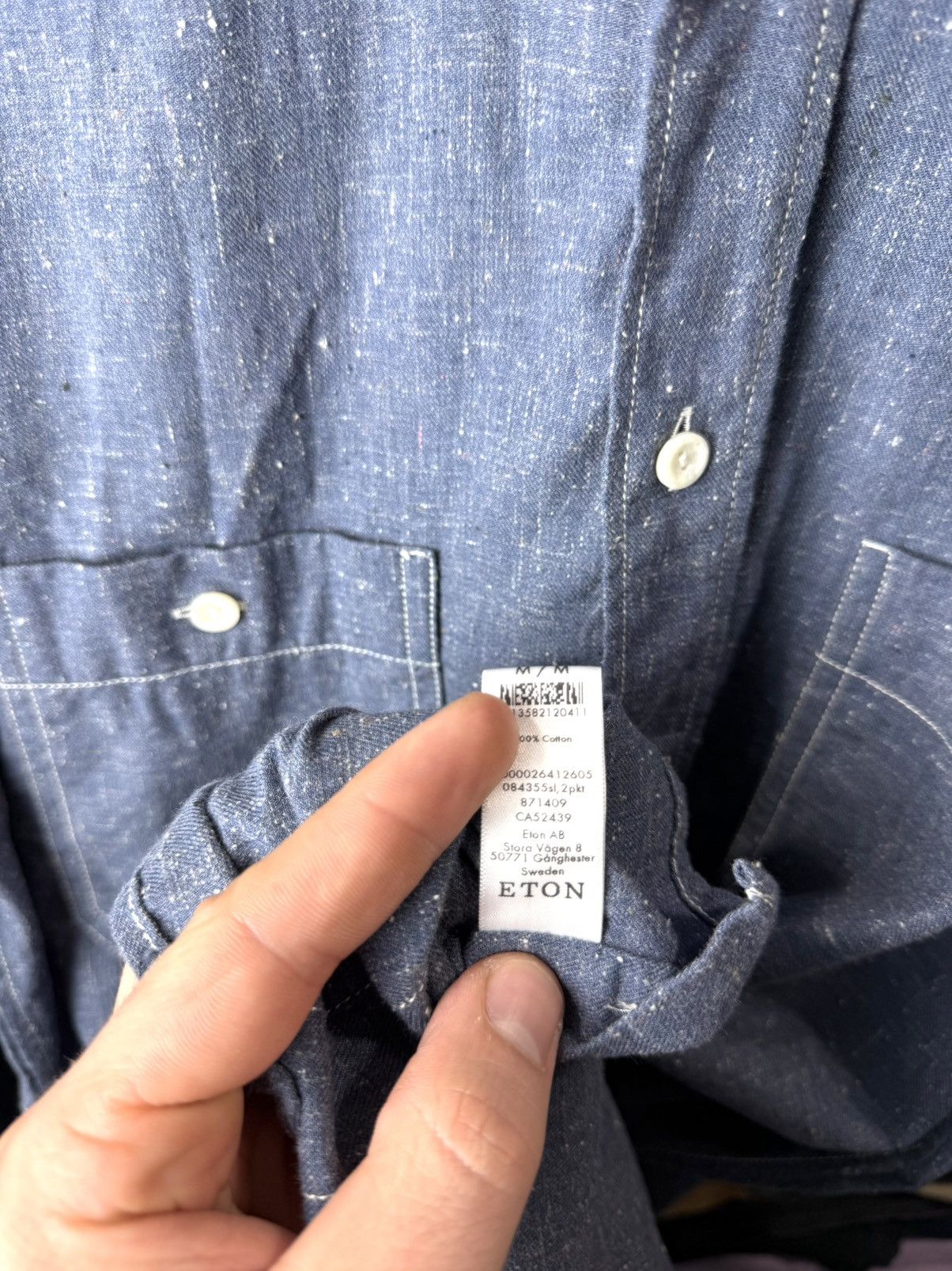 Eton Vintage French Style Eton Twill Overshot Shirt Size US M / EU 48-50 / 2 - 5 Thumbnail