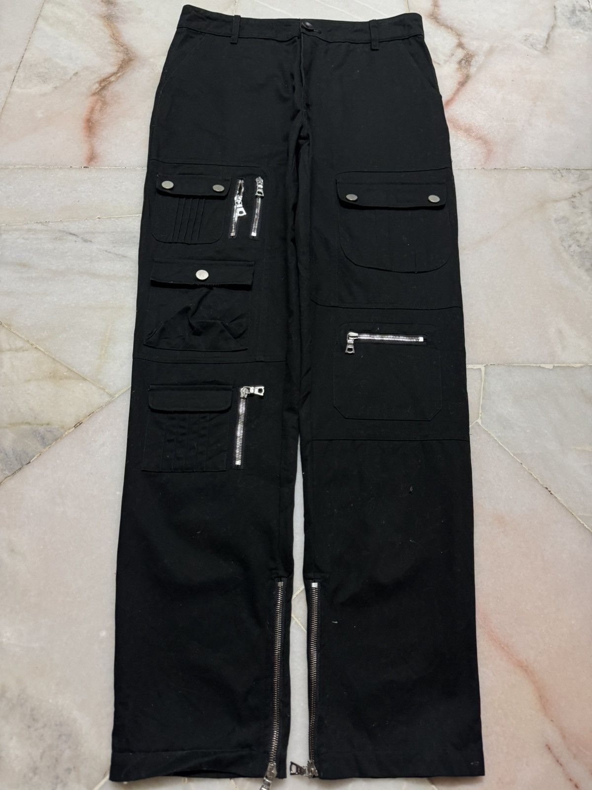 Tornado Mart JAPANESE FORTUNE FAME PUNK POEM BLACK MULTIPOCKET CARGO Size US 31 - 12 Thumbnail