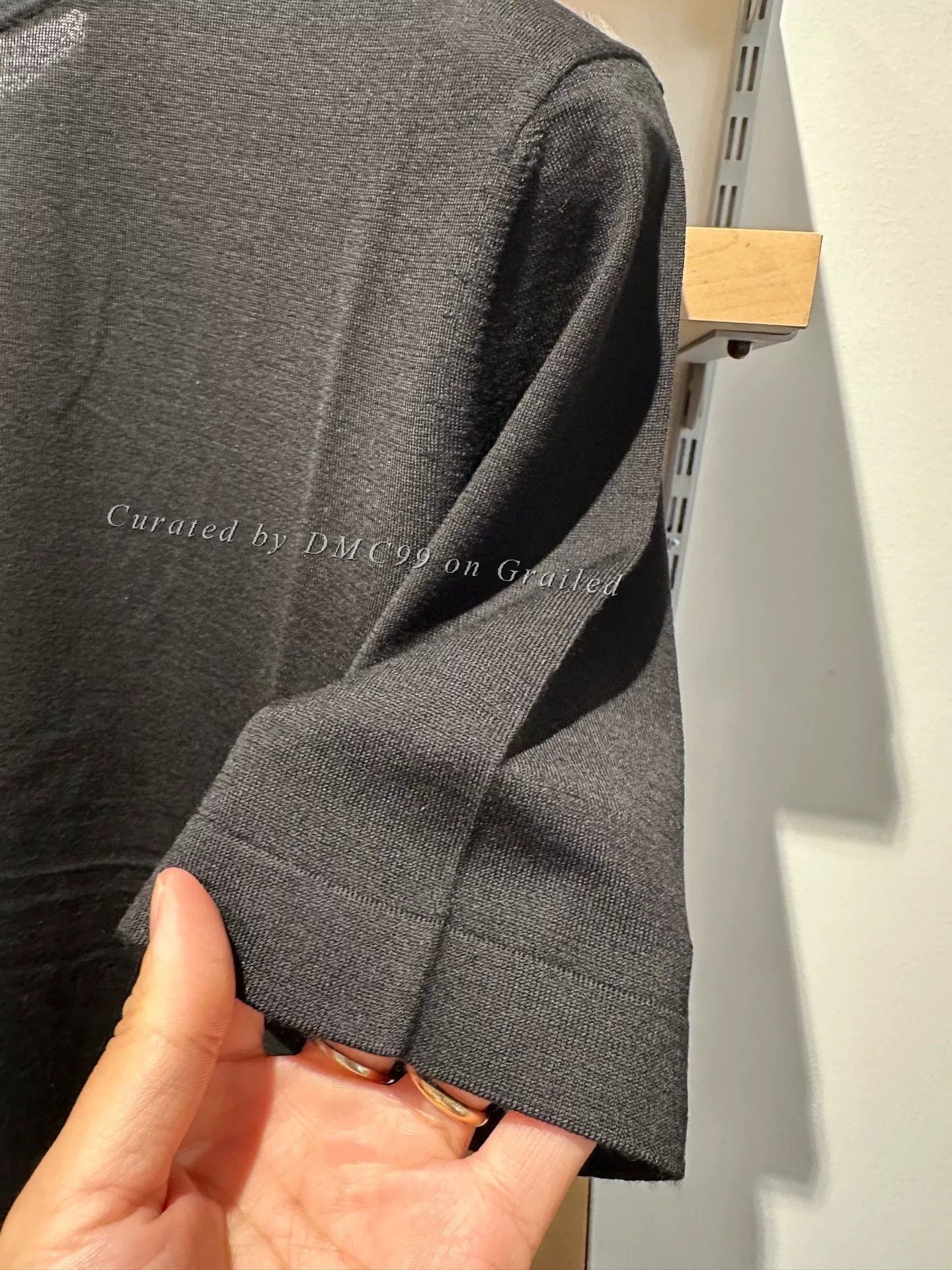 Ermenegildo Zegna Zegna Black Wool Short-Sleeve T-Shirt Size US L / EU 52-54 / 3 - 3 Thumbnail