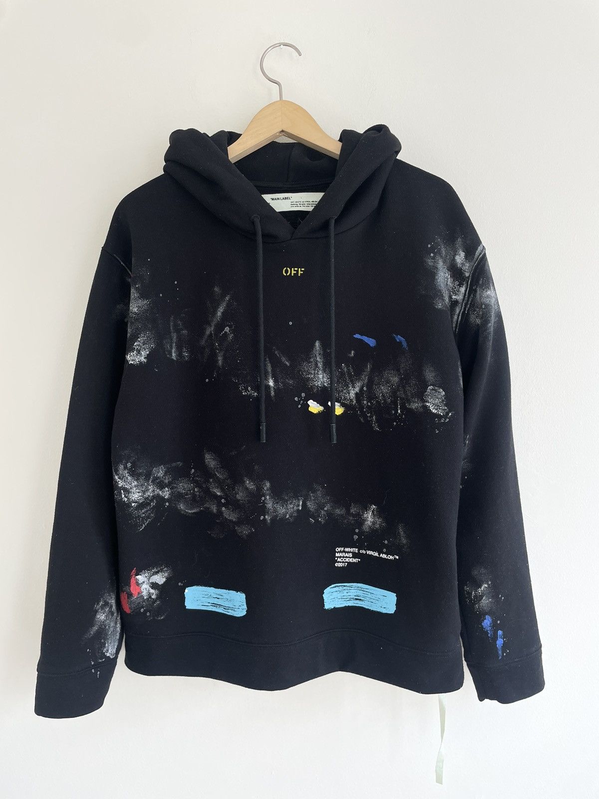 image of Off White Off-White Melbourne Exclusive "accident" Hoodie Size S in Black, Men's