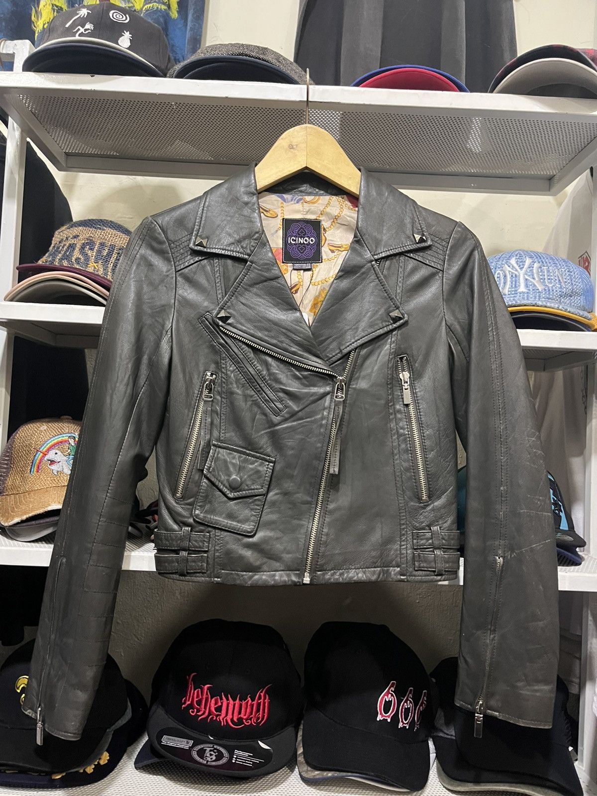 Genuine Leather ICINOO TRUCKER LEATHER JACKET Size M / US 6-8 / IT 42-44 - 1 Thumbnail