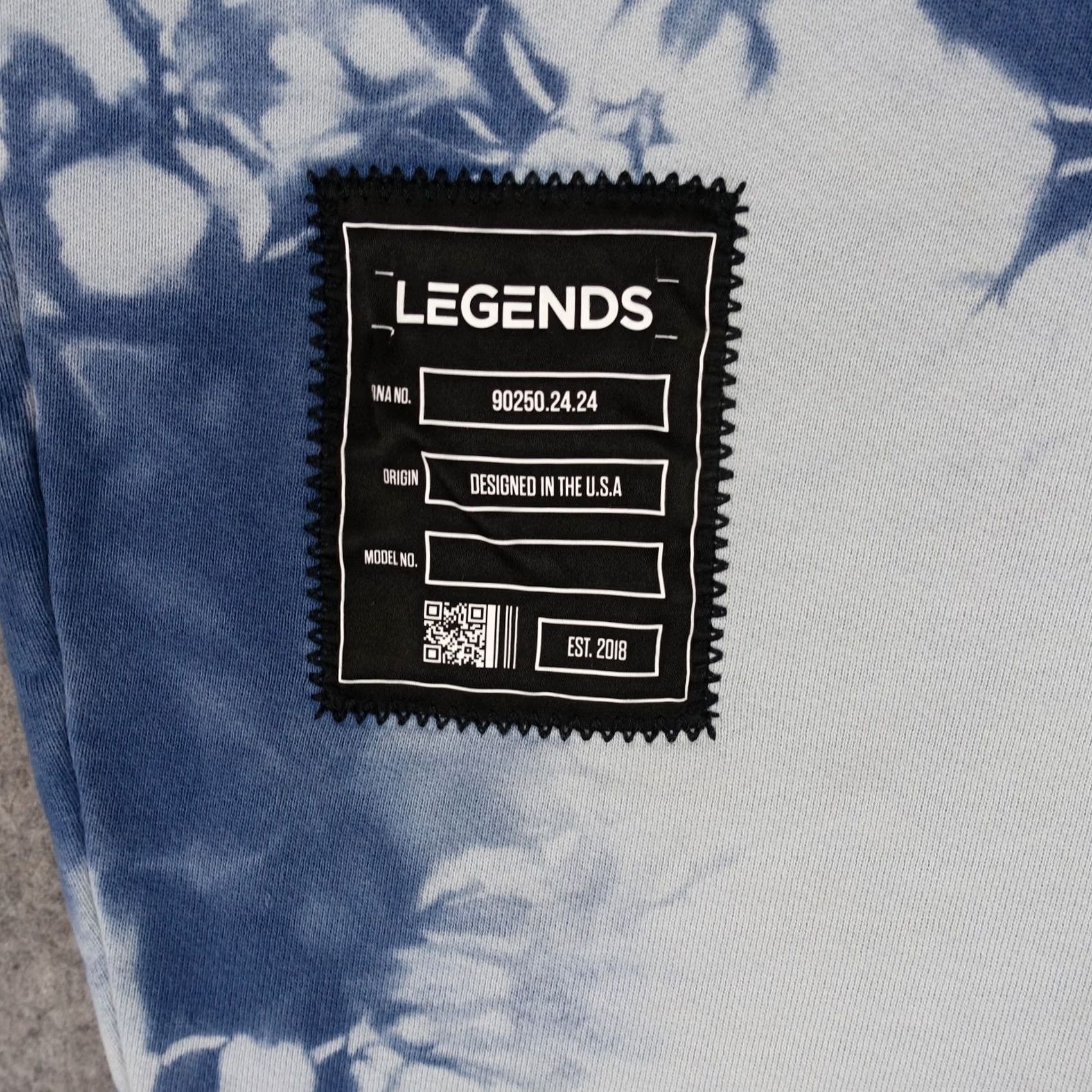 Vintage Legends Mens Small Blue White Tie Dye Jogger Pants USA Patch Logo Sweatpants Size US 29 - 4 Thumbnail