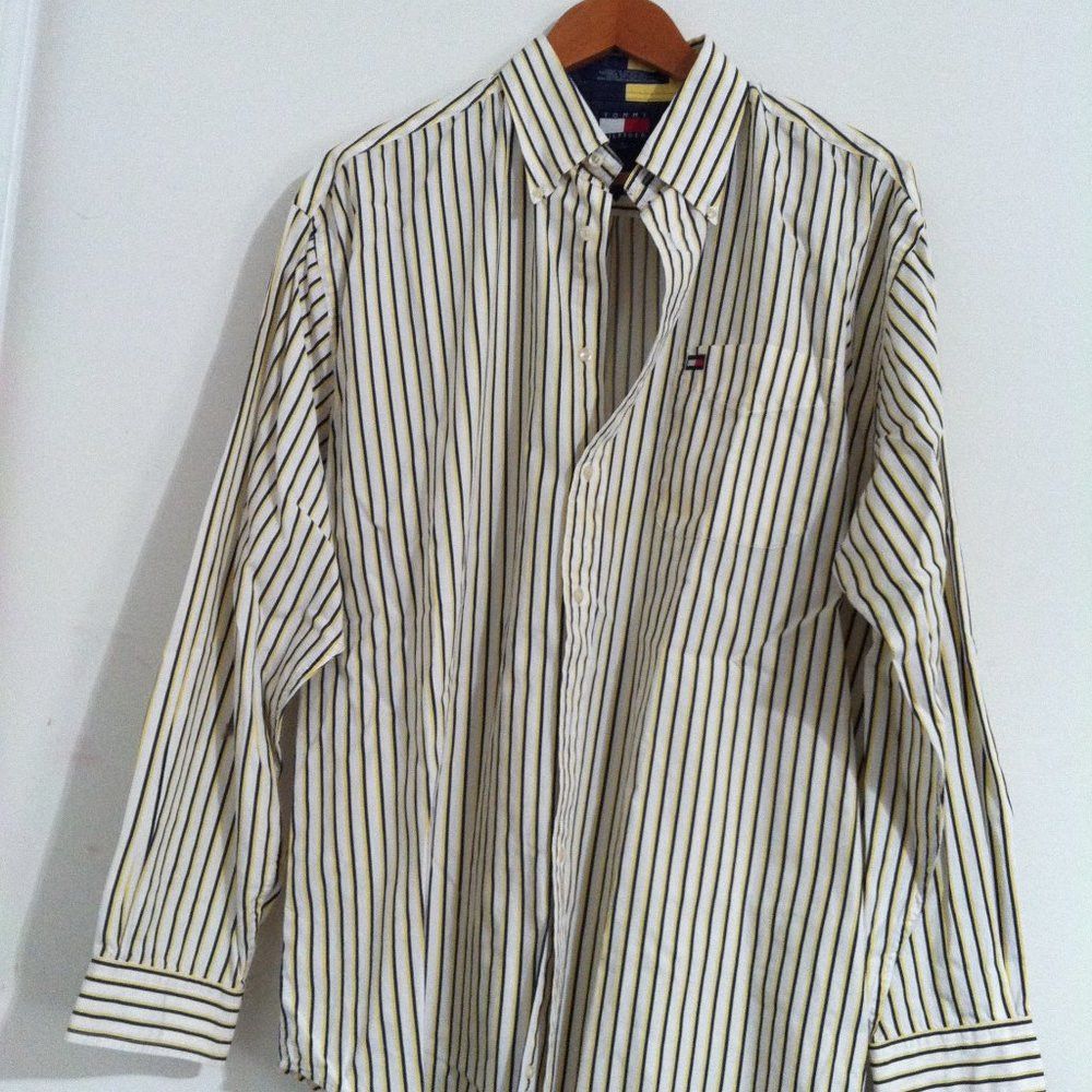 Tommy Hilfiger TOMMY HILFIGER MENS COTTON BUTTON DOWN CASUAL SHIRT SIZE: L Size US L / EU 52-54 / 3 - 4 Thumbnail