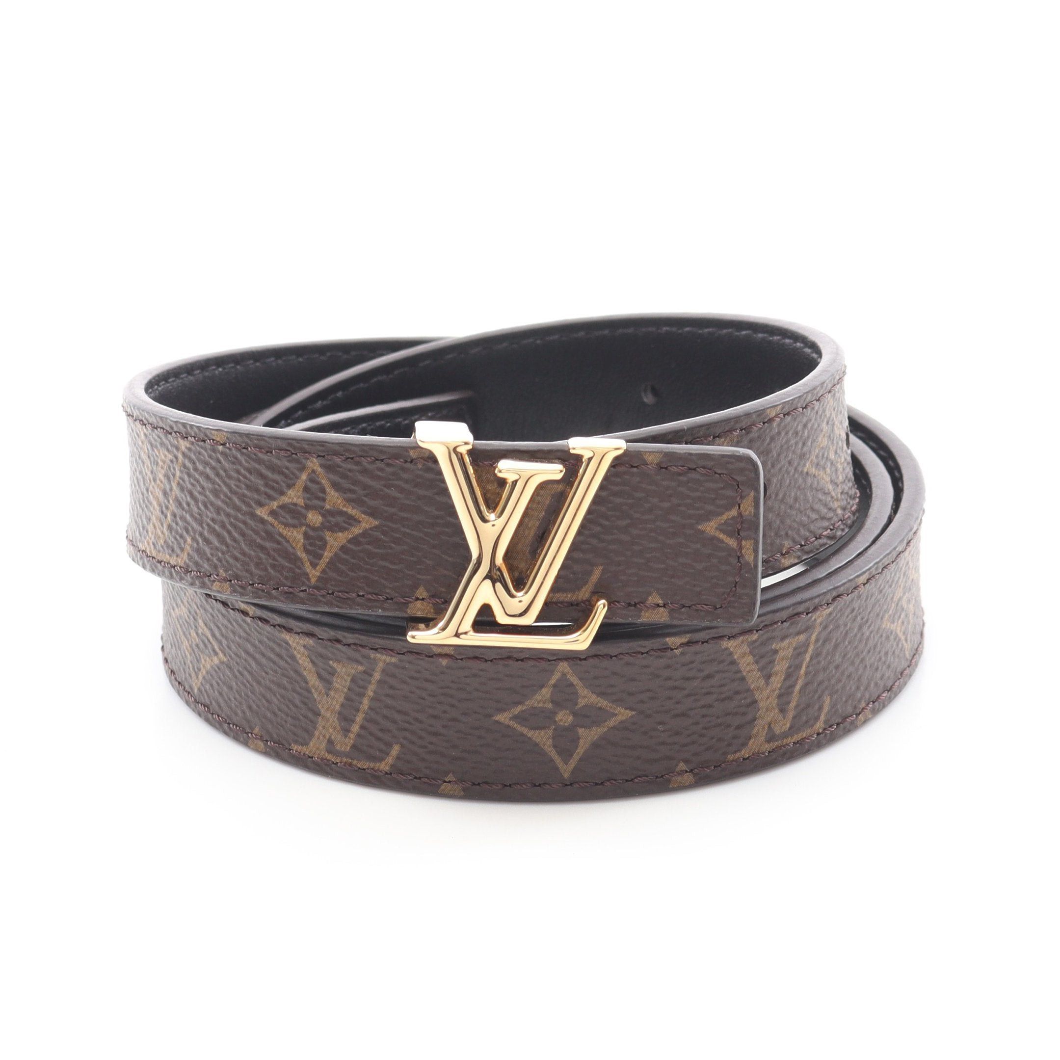Louis Vuitton Louis Vuitton Lv Iconic Monogram Belt Leather Brown Black Size ONE SIZE - 1 Thumbnail