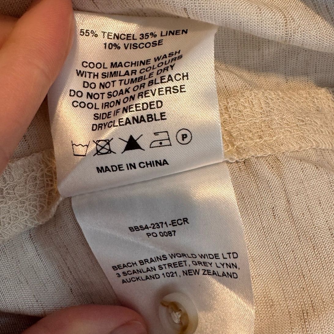 Other Beach Brains Love Letter Short Sleeve Shirt Ivory - Size M Size US M / EU 48-50 / 2 - 8 Thumbnail