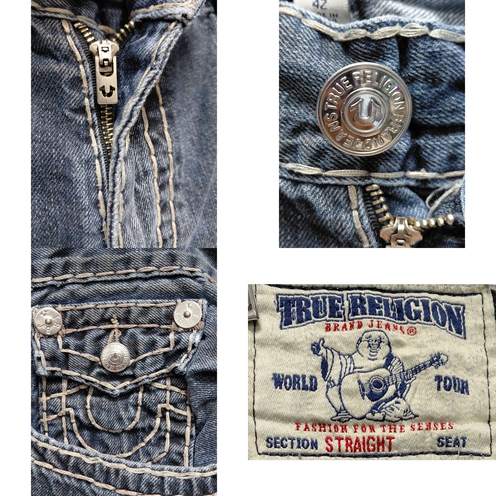 True Religion True Religion Jeans Blue Solid Denim Straight Men Size 42 Jacket? Size US 42 / EU 58 - 8 Thumbnail