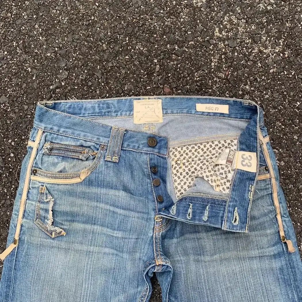 Jimmy Taverniti DESIGNER DENIM TAVERNITI JEANS BY JIMMY TAVERNITI DISTRESSED Size US 33 - 9 Thumbnail