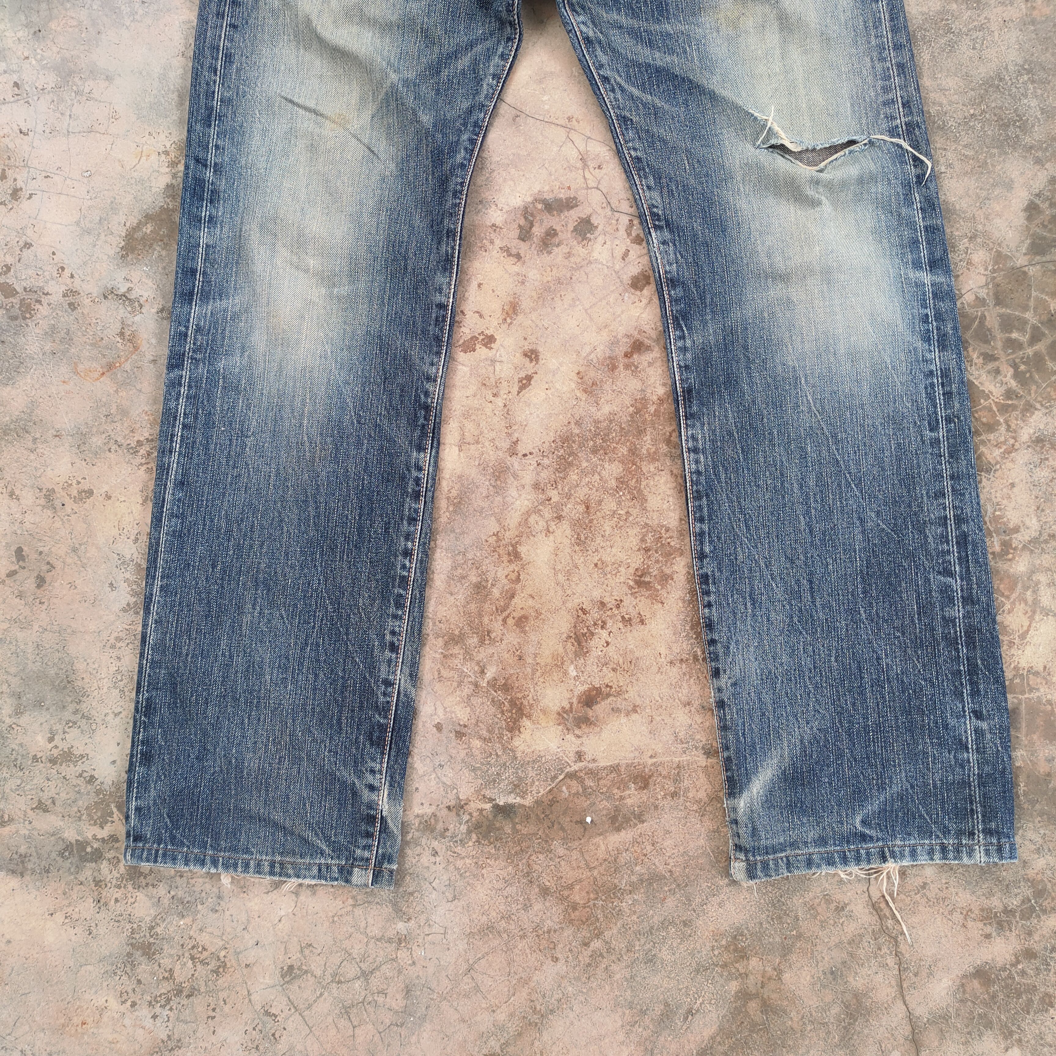 Edwin EDWIN 505 VINTAGE DISTRESSED JEANS PANTS Size US 32 / EU 48 - 4 Thumbnail