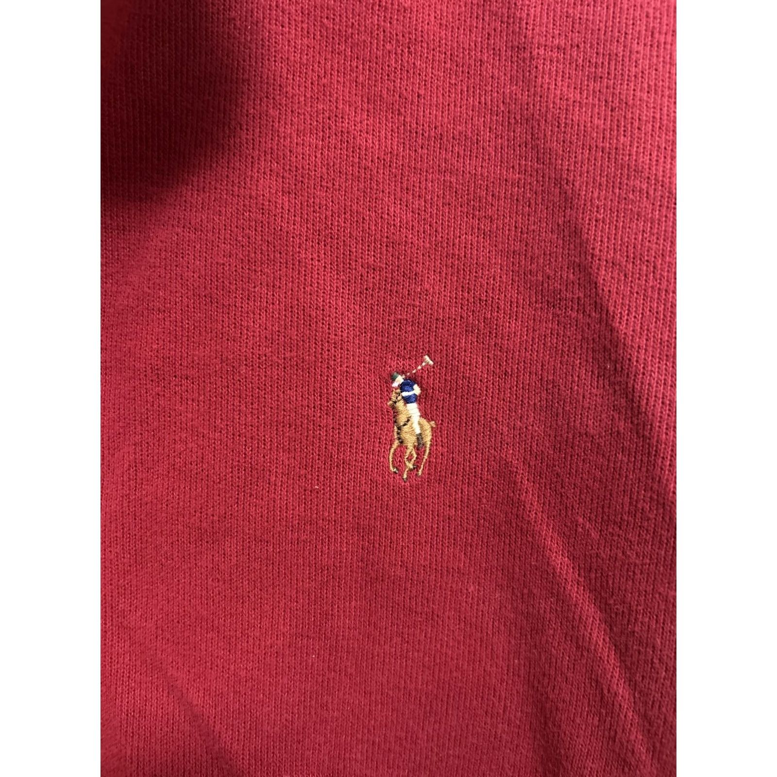 Ralph Lauren Polo Ralph Lauren Sweater Mens Large Red Estate Rib 1/4-Zip Pullover Cotton Rib-Knit Embroidered Logo Pony Size US L / EU 52-54 / 3 - 3 Thumbnail