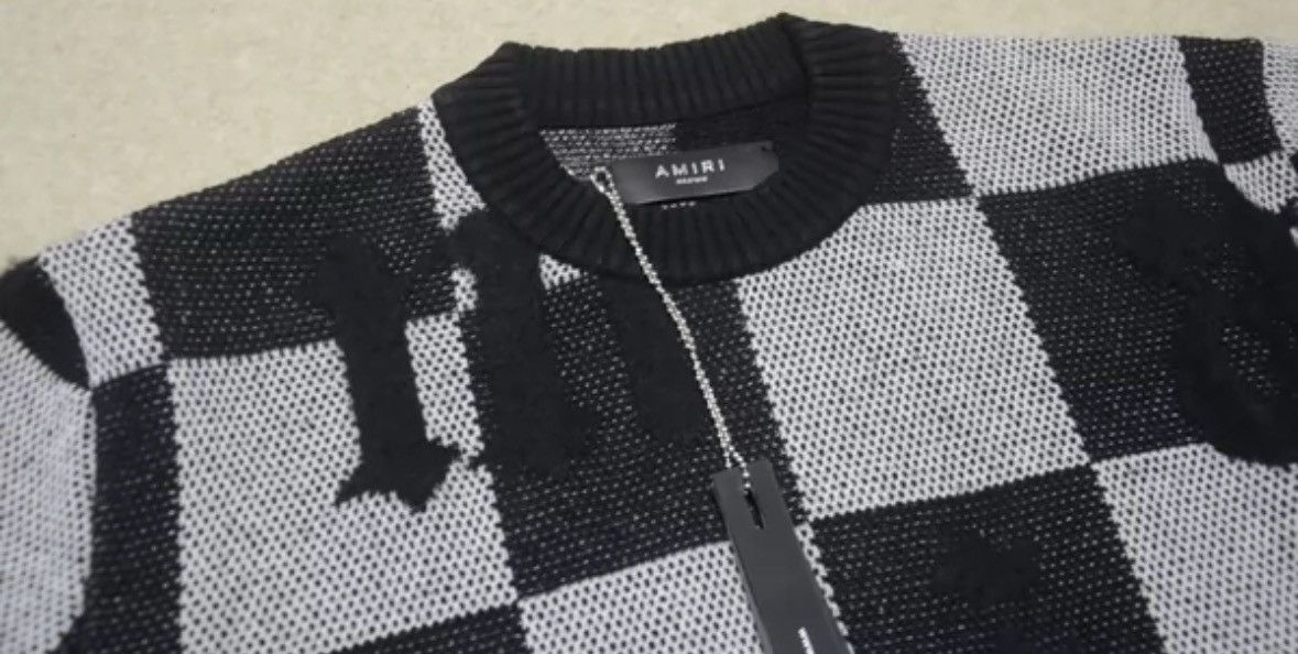 Amiri Amiri checkerboard plush logo sweater 2412-Nextarrow Size US S / EU 44-46 / 1 - 5 Thumbnail