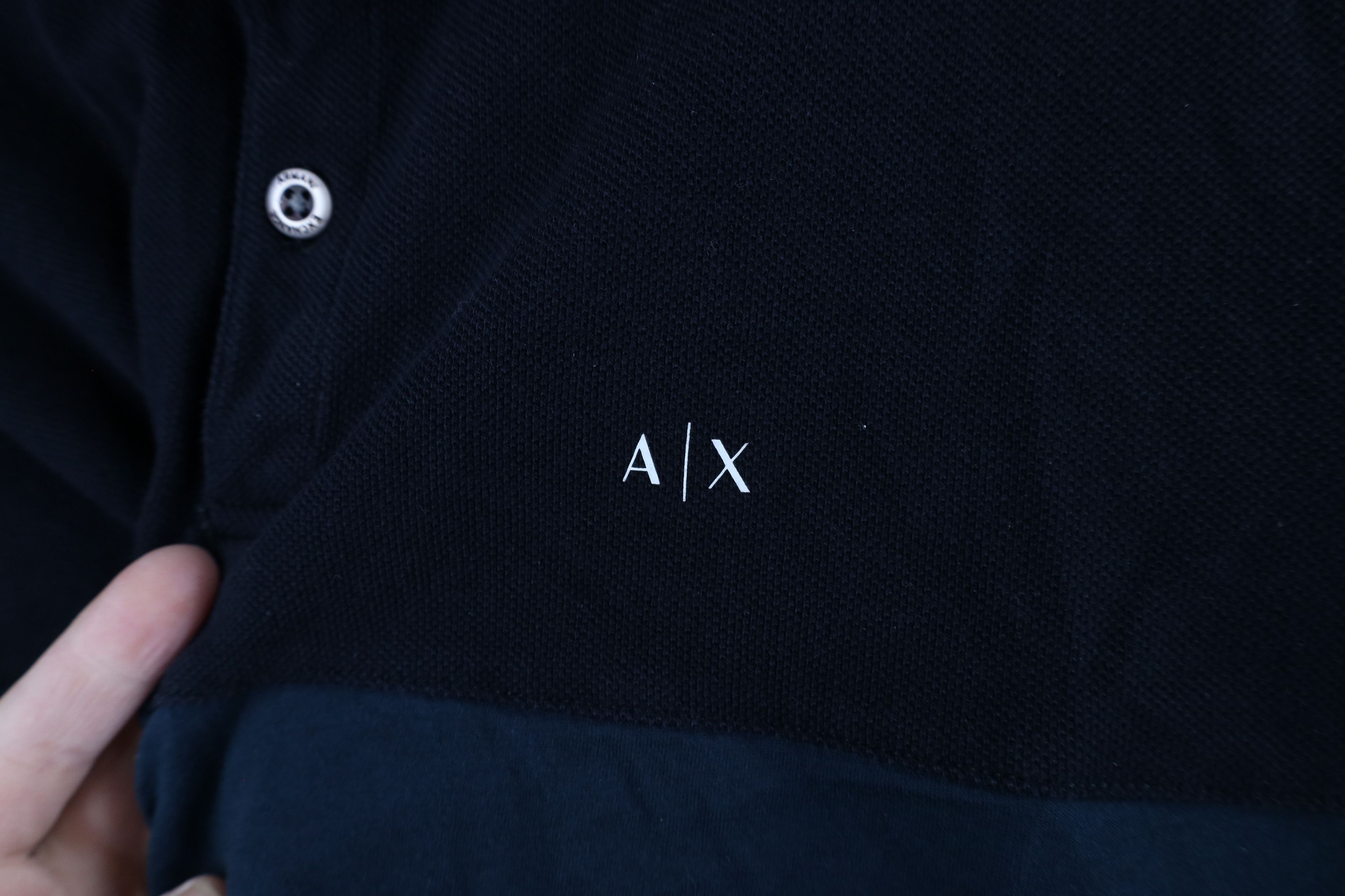 Armani Exchange × Vintage Armani Exchange Monogram Block Collared Polo Shirt Blue Size US L / EU 52-54 / 3 - 4 Thumbnail