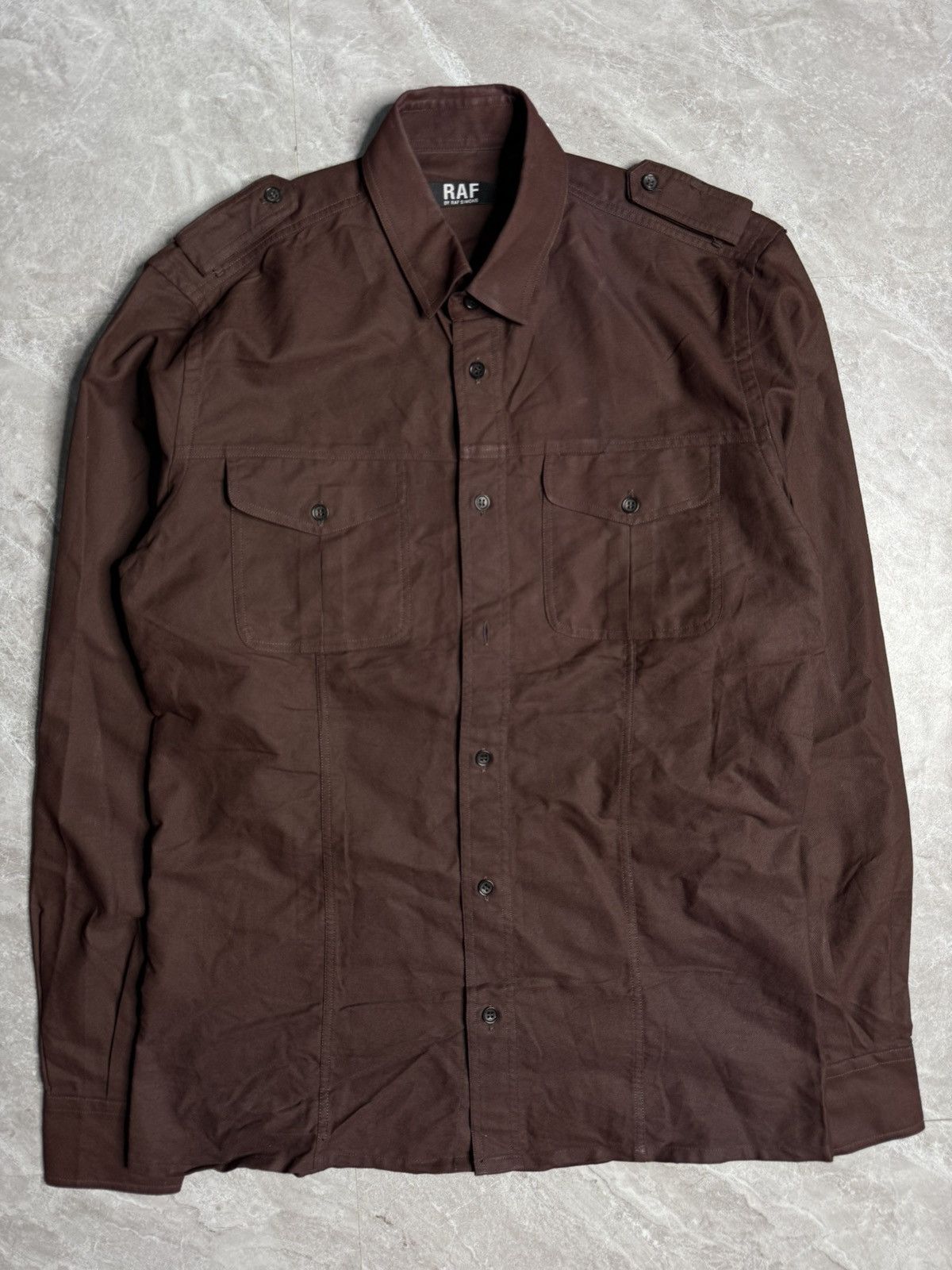 Raf by Raf Simons Raf by raf simons Garment Dyed Military Shirt Size US S / EU 44-46 / 1 - 1 Thumbnail